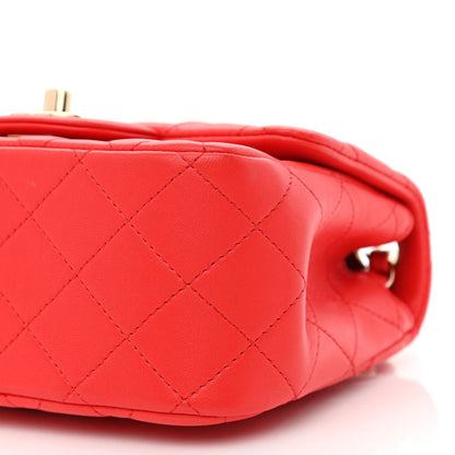 Chanel Lambskin Quilted Mini Square Flap Red 9 of 10