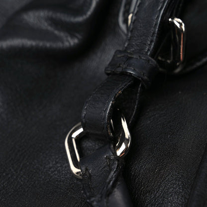 Prada Soft Calf Pleated Tote Black 10 of 14