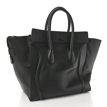 Celine Drummed Calfskin Mini Luggage Black 3 of 11