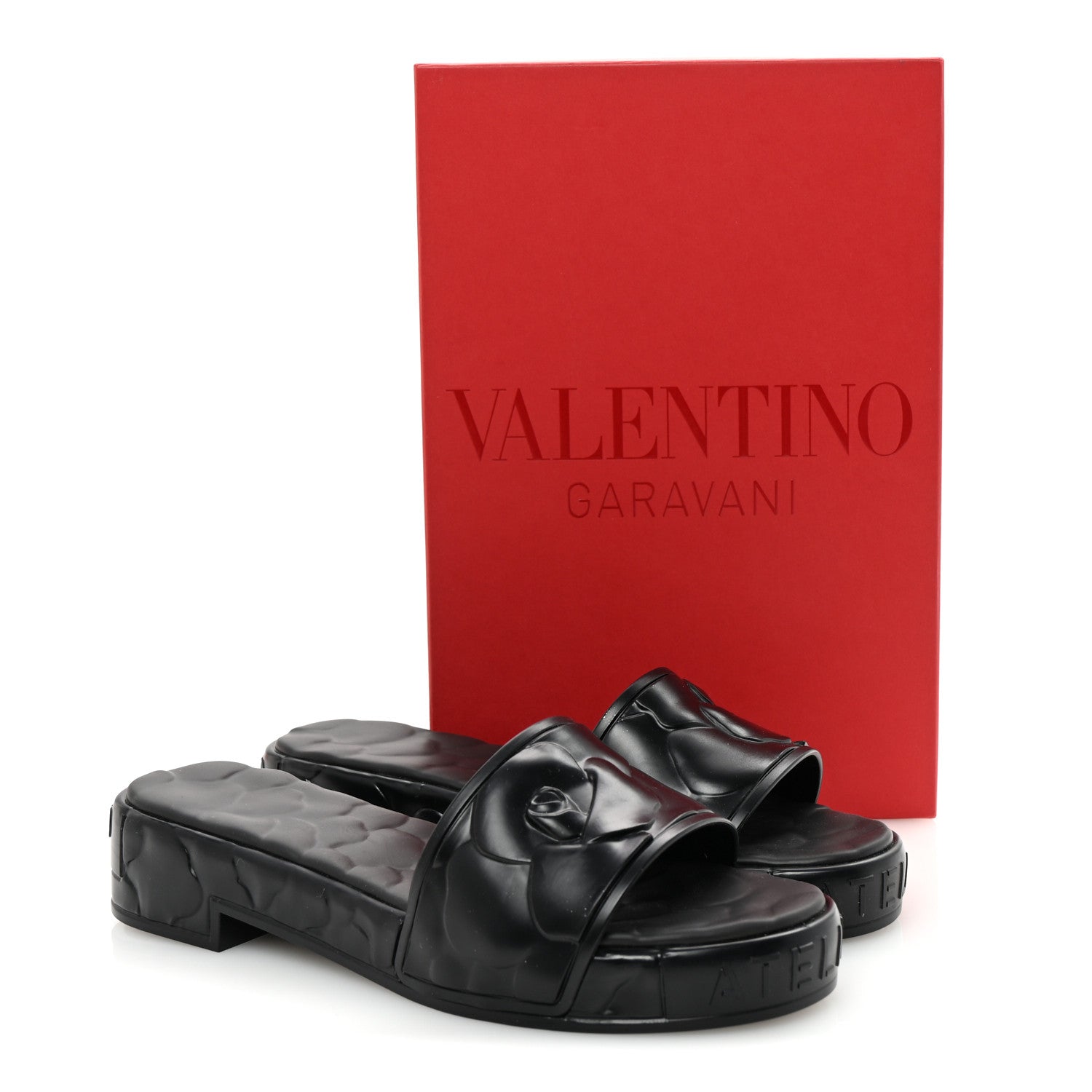 Valentino Garavani Rubber Atelier 03 Rose Edition 25/40mm Platform Slide Sandals 39 Black 8 of 8