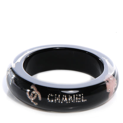 Chanel Resin Crystal CC Bangle Black 1 of 7