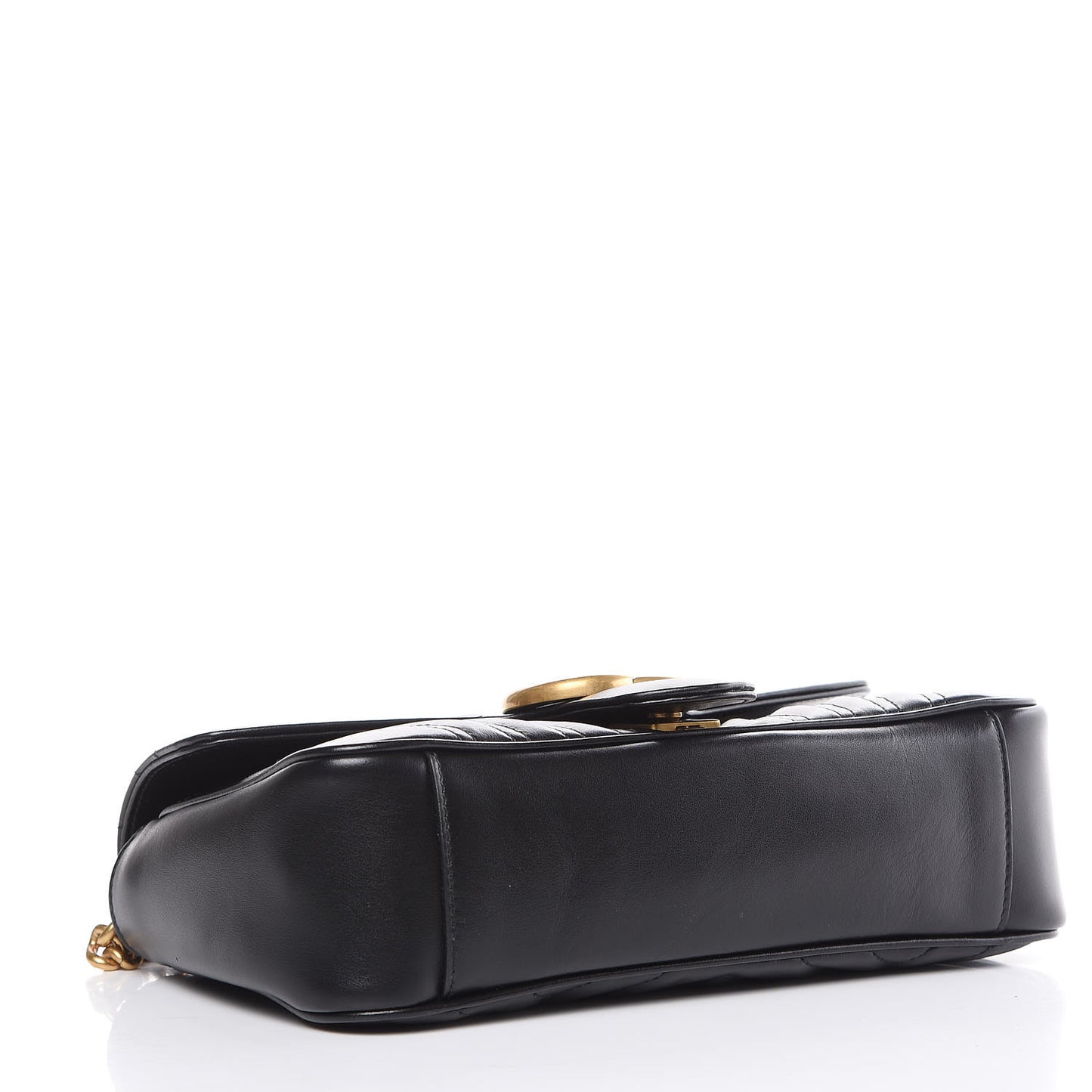 Calfskin Matelasse Small GG Marmont Shoulder Bag Black