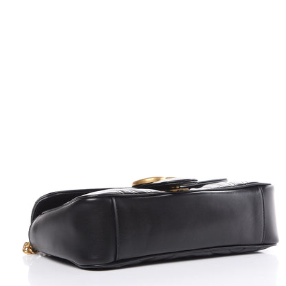 Gucci Calfskin Matelasse Small GG Marmont Shoulder Bag Black 4 of 9