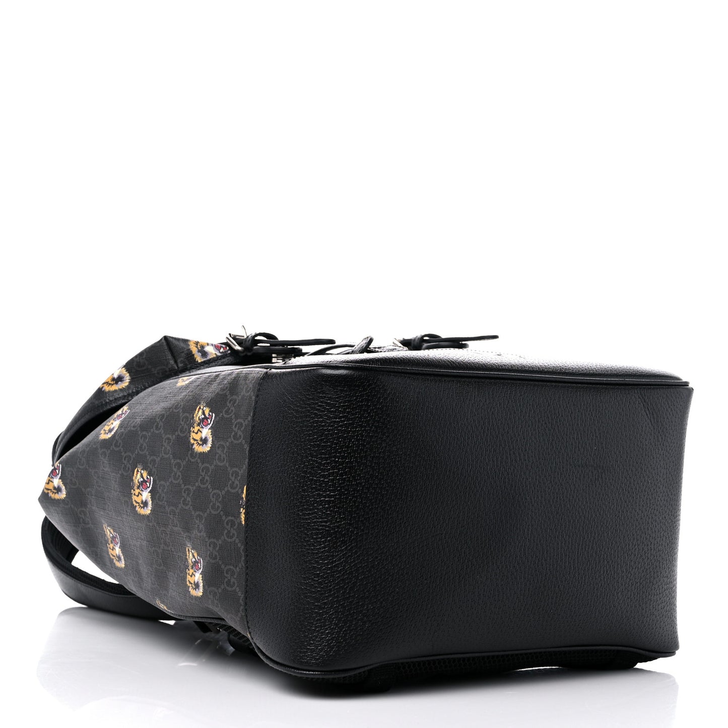 GG Supreme Monogram Azalea Calfskin Tigers Medium Retro Interlocking G Backpack Black