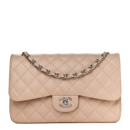Chanel Caviar Quilted Jumbo Double Flap Beige Clair 1 of 12