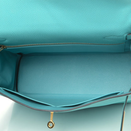 Hermes Togo Kelly Retourne 32 Bleu Atoll 5 of 11