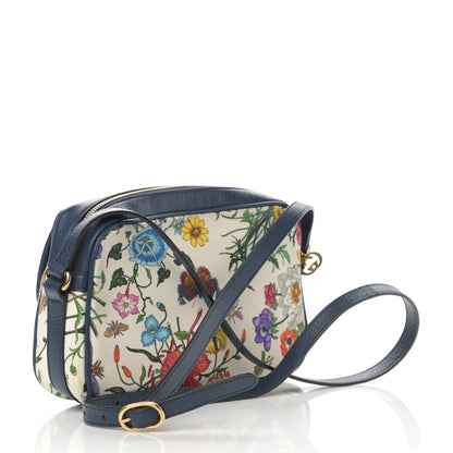 Gucci Canvas Flora Floral Shoulder Bag White Blue Agata Mulitcolor 3 of 13