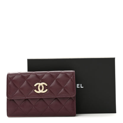 Chanel Caviar Quilted Chain Embossed CC Medium Flap Wallet Dark Burgundy 9 of 9