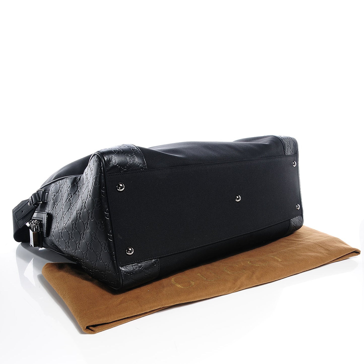 Guccissima Nylon Large Travel Tote Black