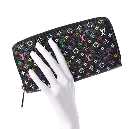 Louis Vuitton Monogram Multicolor Zippy Wallet Black Violet 2 of 6