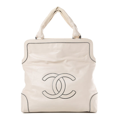 Chanel Calfskin Soho CC Shopper Tote White 1 of 17