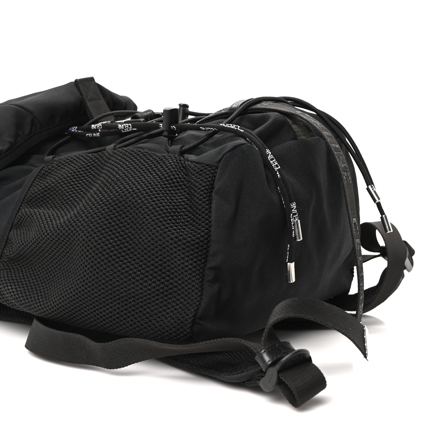 Celine Gabardine Logo Web Trekking Medium Backpack Black 8 of 9