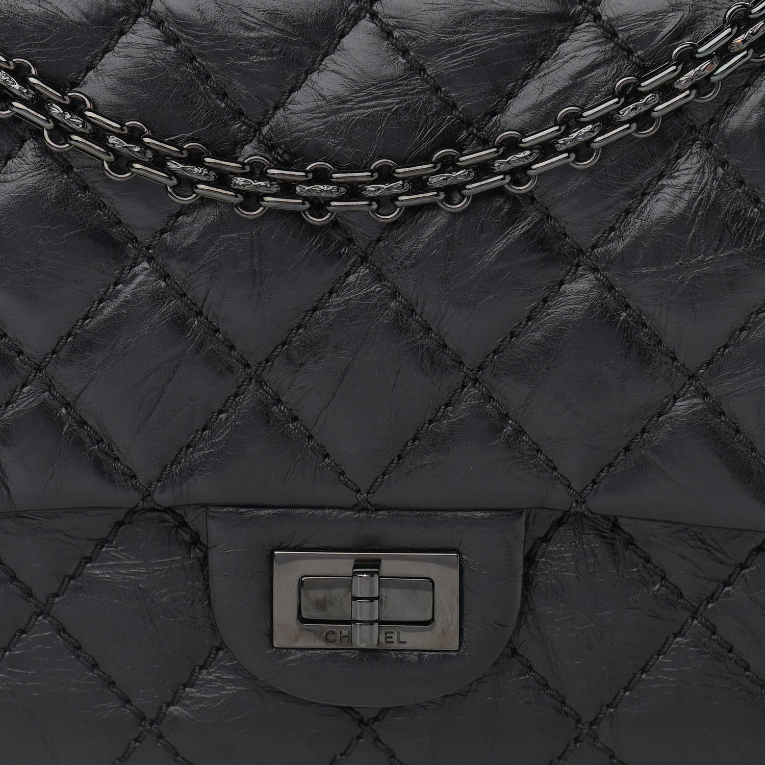 Chanel Aged Calfskin Quilted 2.55 Reissue 226 Flap So Black 8 of 10