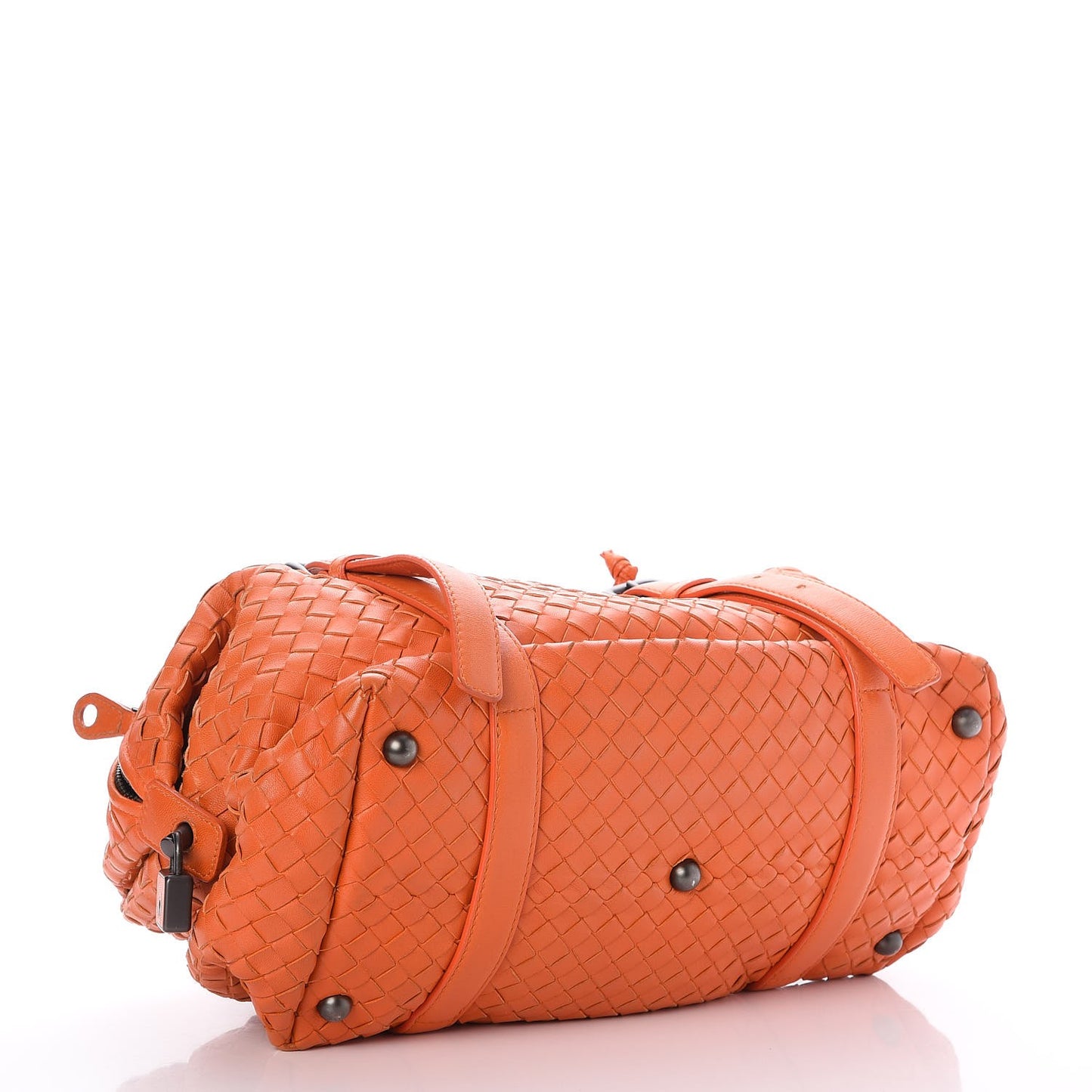 Nappa Intrecciato Montaigne Satchel Orange