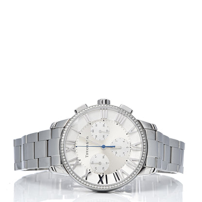 Tiffany Stainless Steel Diamond Bezel 36mm Atlas Dome Chronograph Quartz Watch 3 of 7