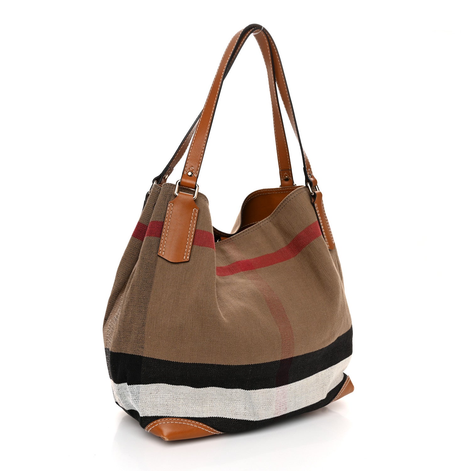Burberry Canvas Mega Check Medium Maidstone Saddle Brown 3 of 12