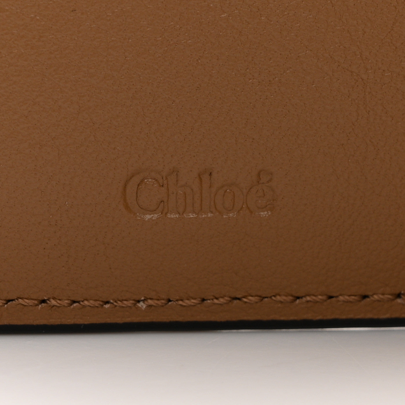 Chloe Metallic Calfskin Alphabet Trifold Wallet Gold 6 of 8