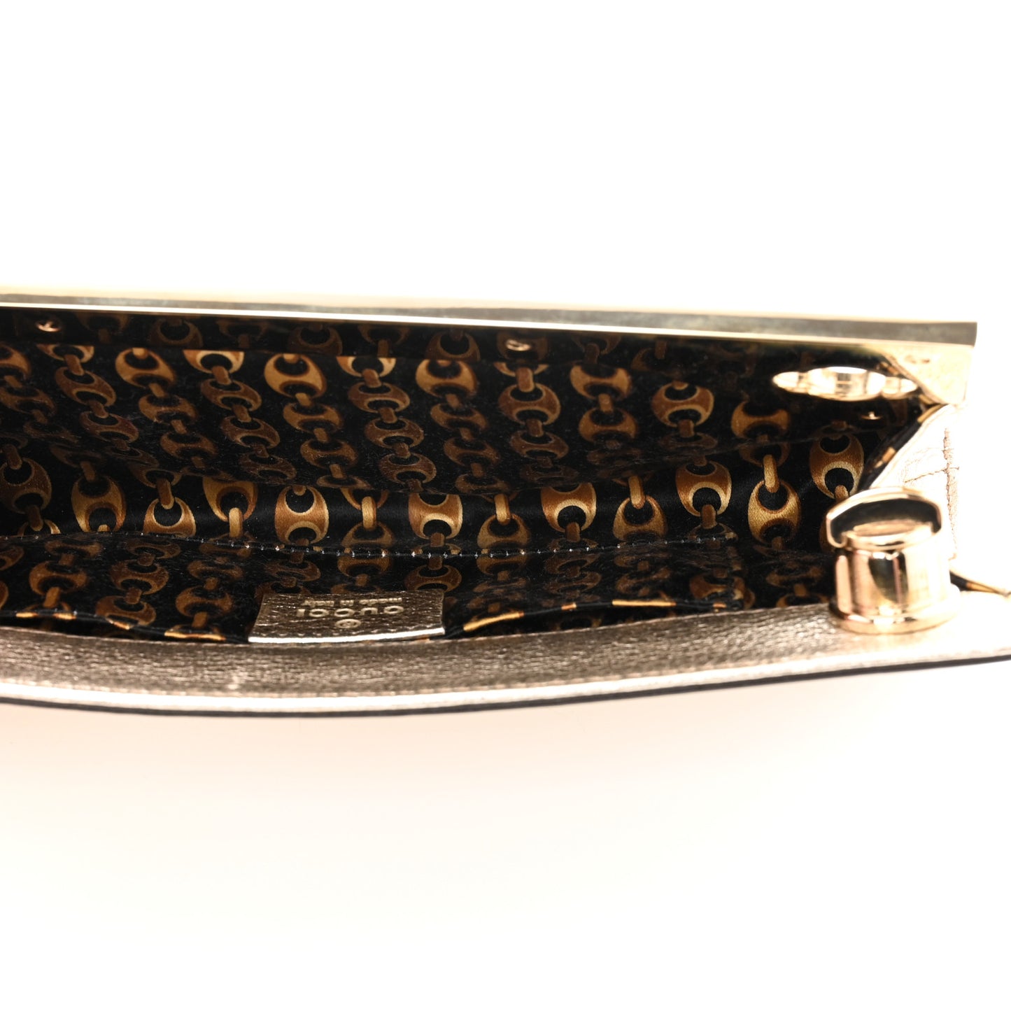 Metallic Calfskin Britt Clutch Gold