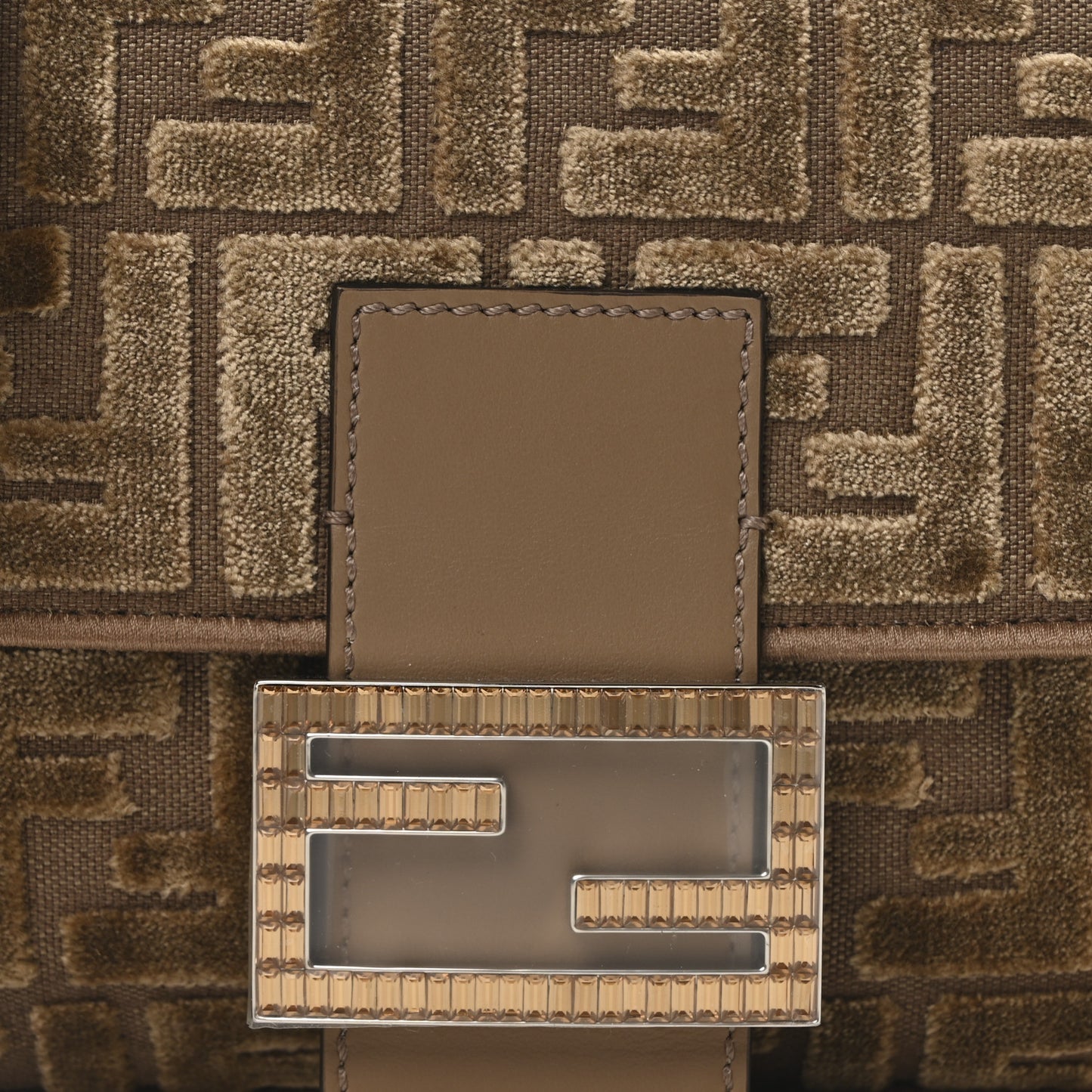 Velvet Jacquard FF Crystal Baguette Cappuccino