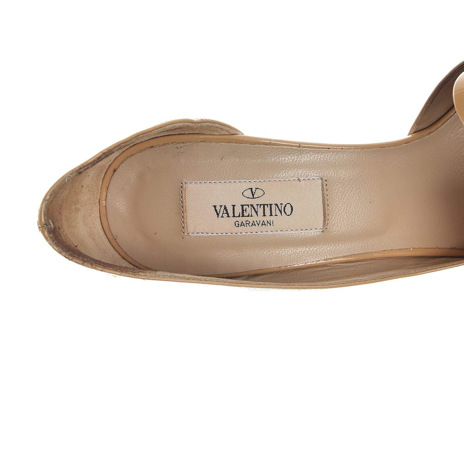 Valentino Garavani Patent Couture Bow Peep Toe d'Orsay 15/110mm Pumps 37 Beige 8 of 11