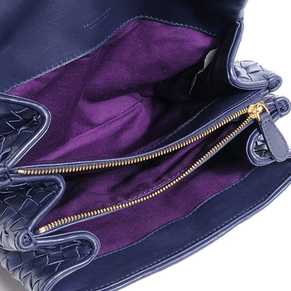 Bottega Veneta Woven Intrecciato Flap Clutch Ink 5 of 8