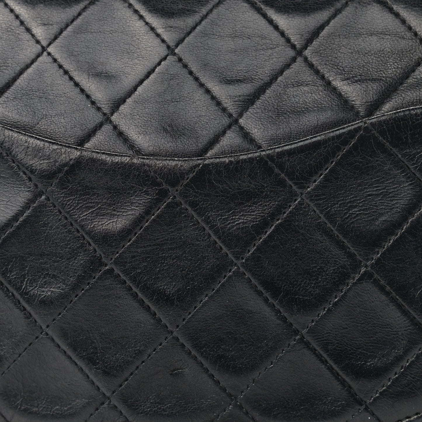 Lambskin Quilted Medium Double Flap Black