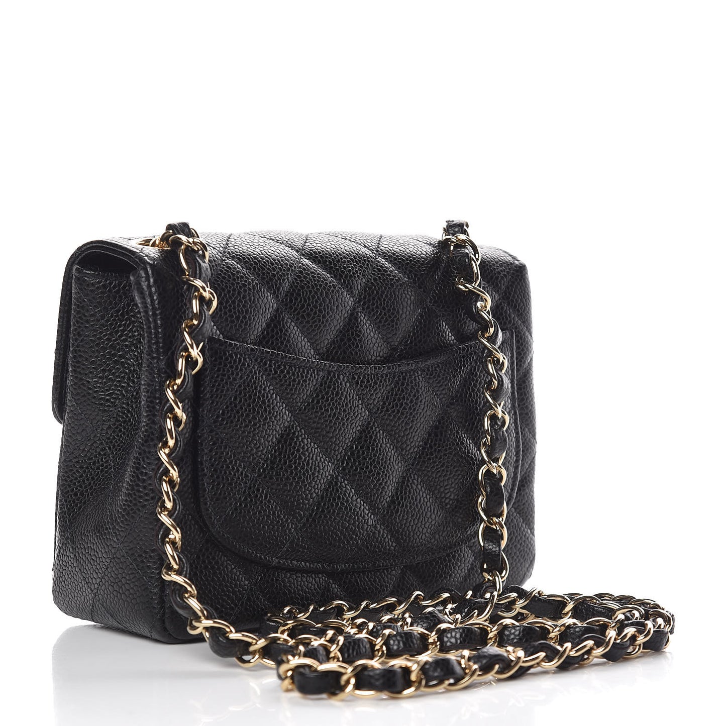 Caviar Quilted Mini Square Flap Black