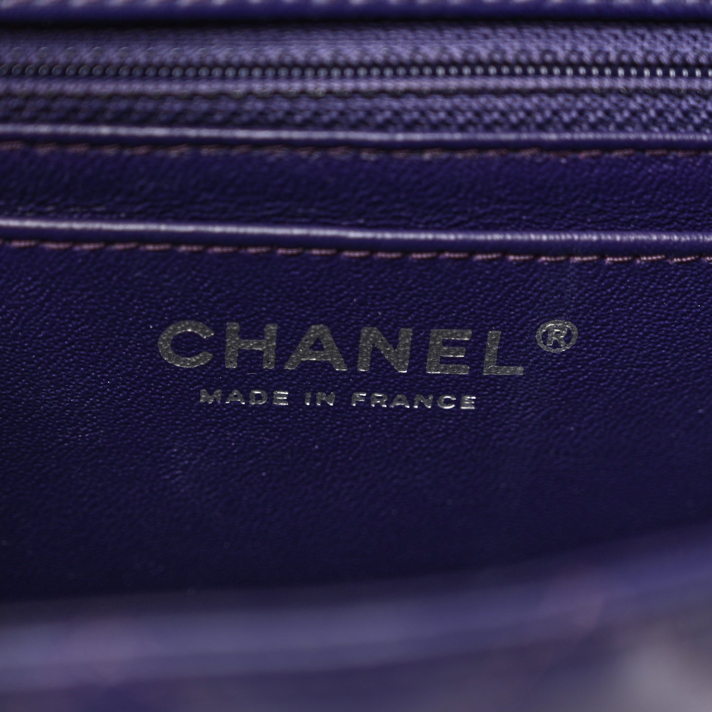 Lambskin Quilted Mini Square Flap Dark Purple
