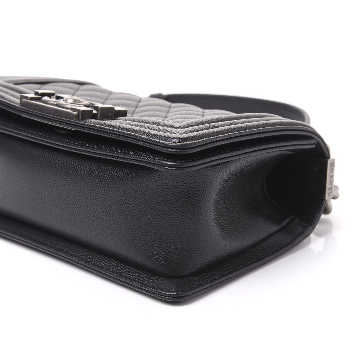 Caviar Quilted Small Boy Flap Black