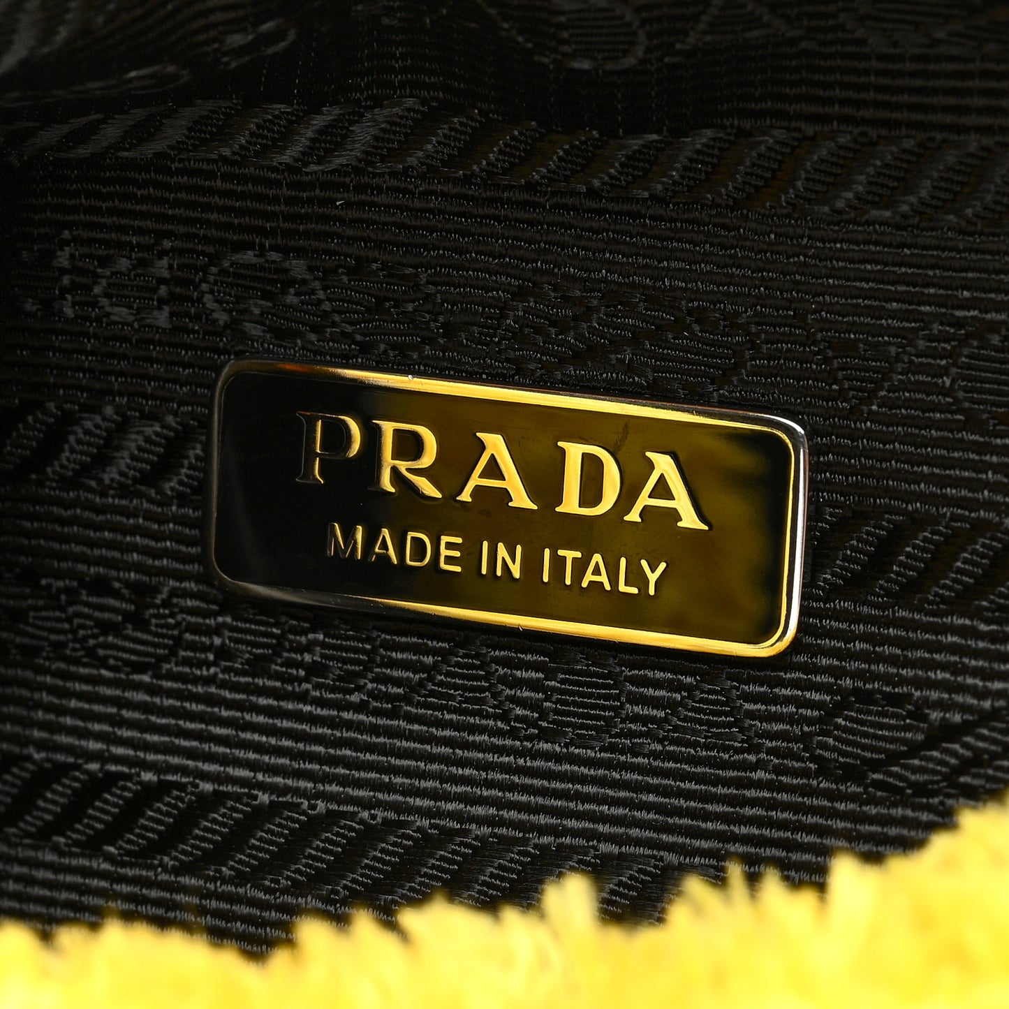 Terry Cloth Mini Re-Edition 2000 Bag Giallo Black