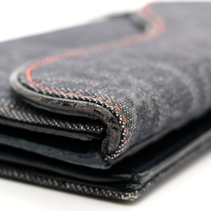 Christian Dior Denim Monogram Saddle Wallet Blue 8 of 9