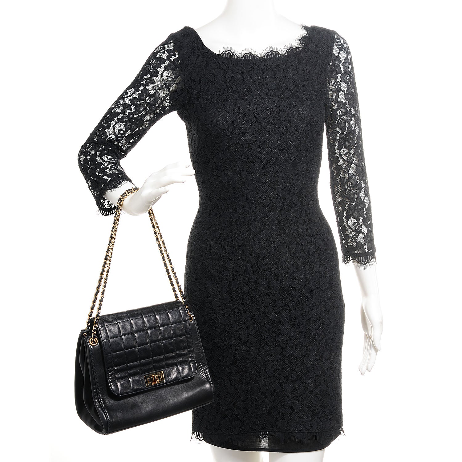 Chanel Lambskin Chocolate Bar Accordion Mademoiselle Flap Black 2 of 7