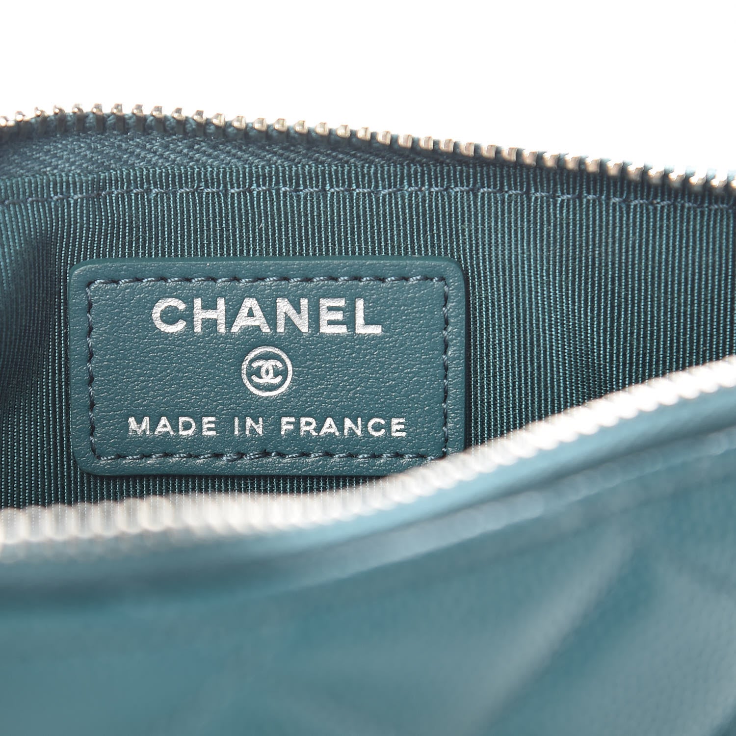 Chanel Caviar Quilted Classic Flat Wallet Pouch Dark Turquoise 6 of 8