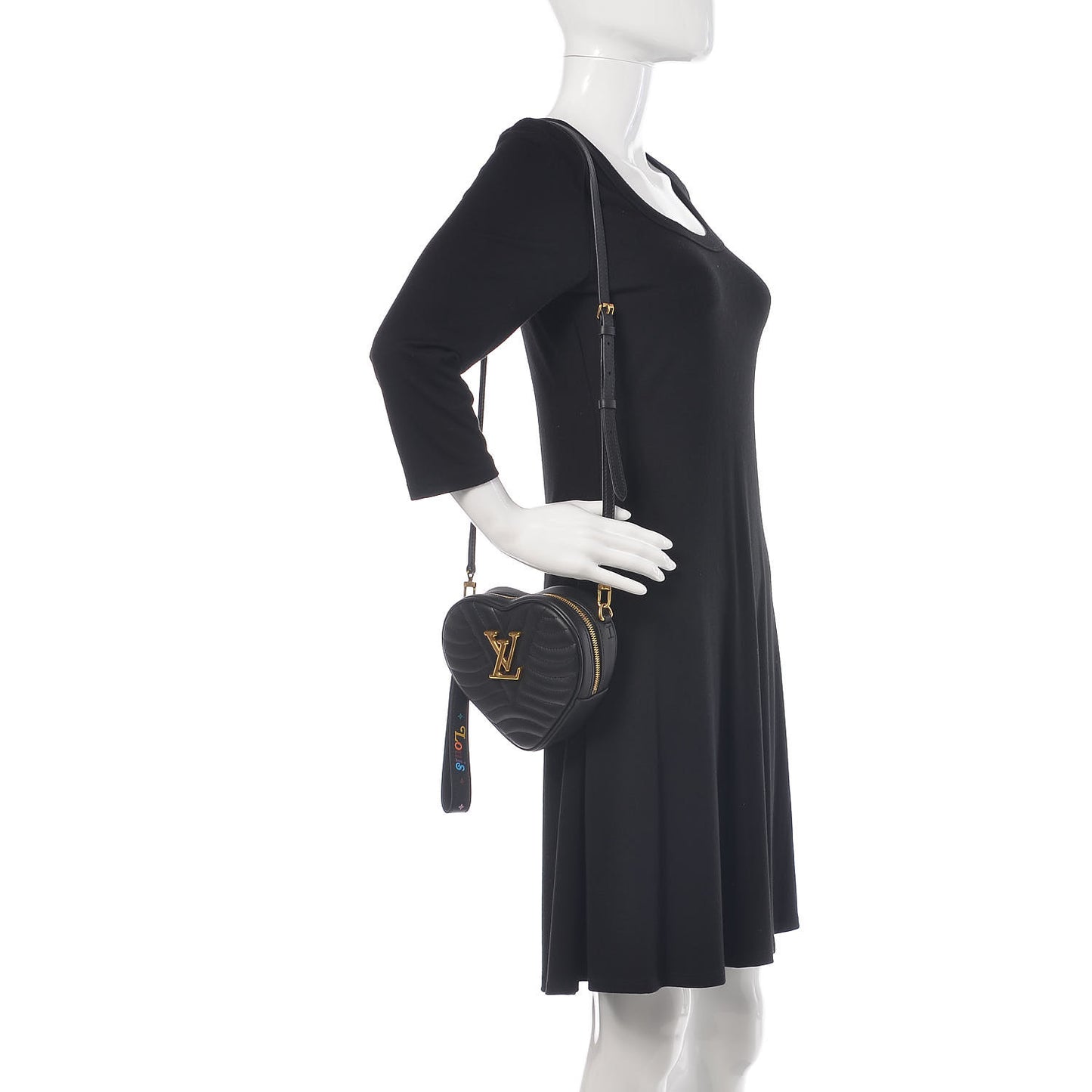 Calfskin New Wave Heart Bag Black