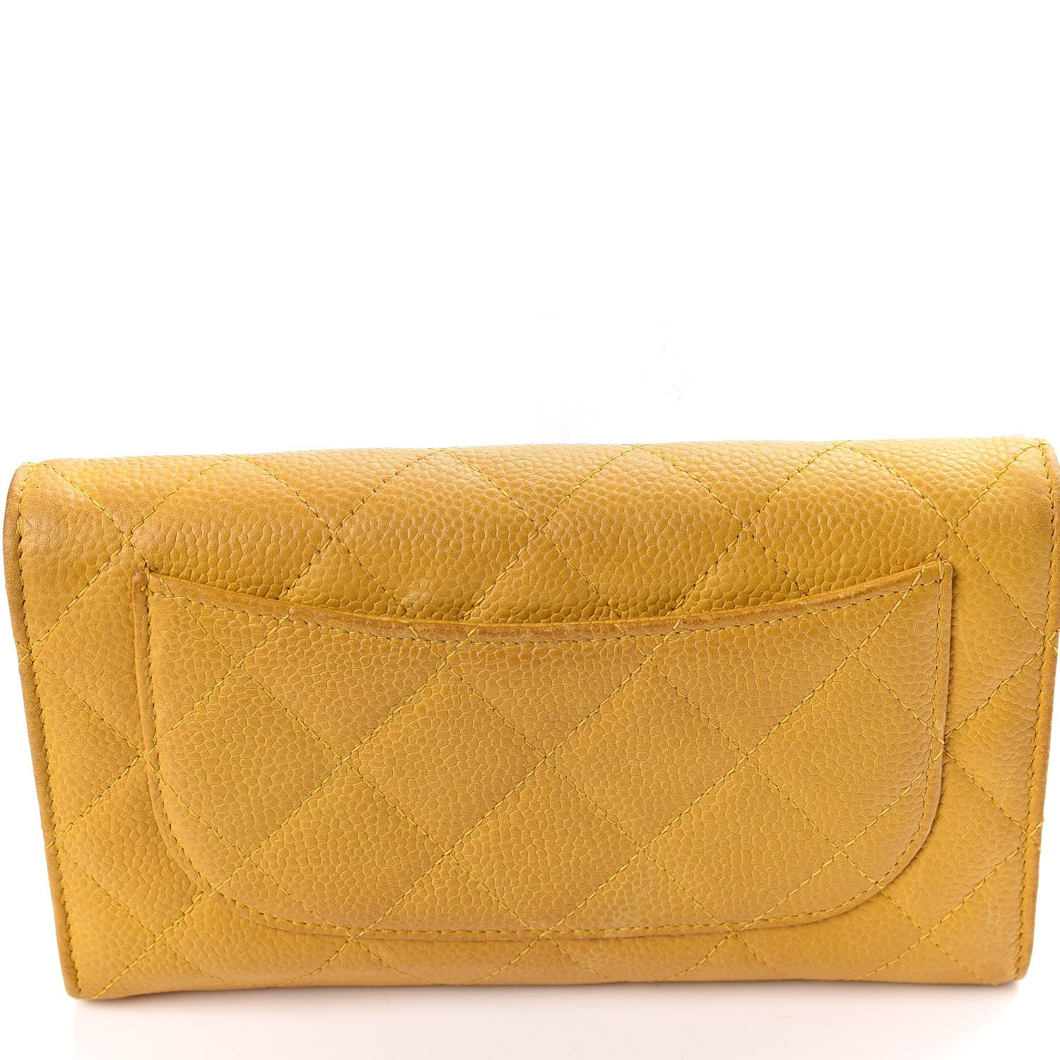 Chanel Iridescent Caviar Quilted Large Flap Wallet Yellow 11 of 18