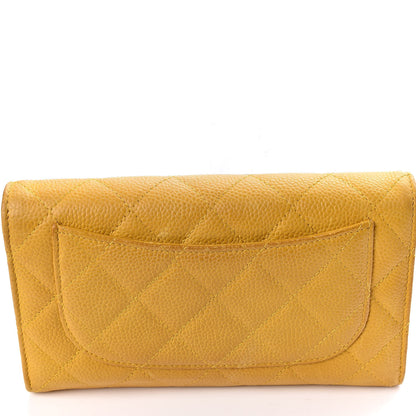 Chanel Iridescent Caviar Quilted Large Flap Wallet Yellow 11 of 18