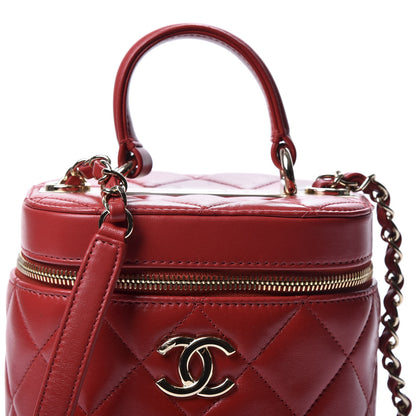 Chanel Lambskin Quilted Trendy Vanity Case Red 10 of 10