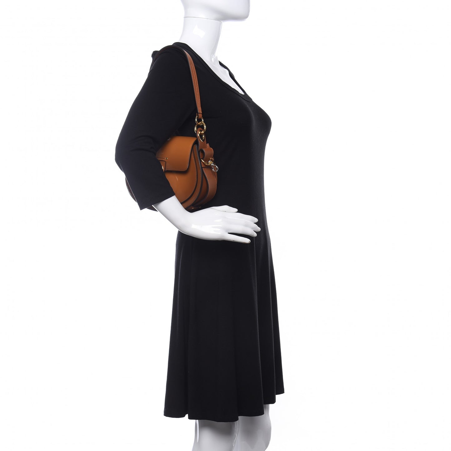 Patent Calfskin Small Tess Bag Caramel