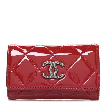 Chanel Patent Quilted 6 Key Holder Red 1 of 10
