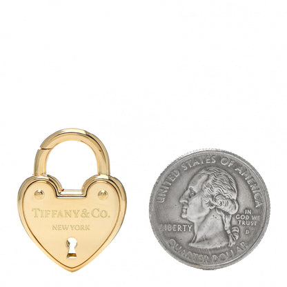 Tiffany 18K Yellow Gold Lock Heart Charm Pendant 2 of 3