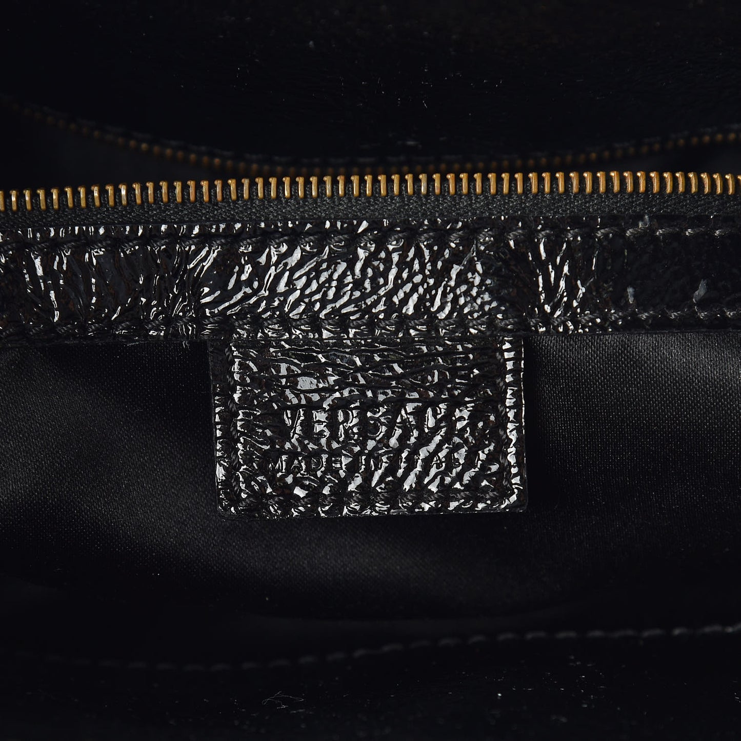 Patent Studded Shoulder Bag Black