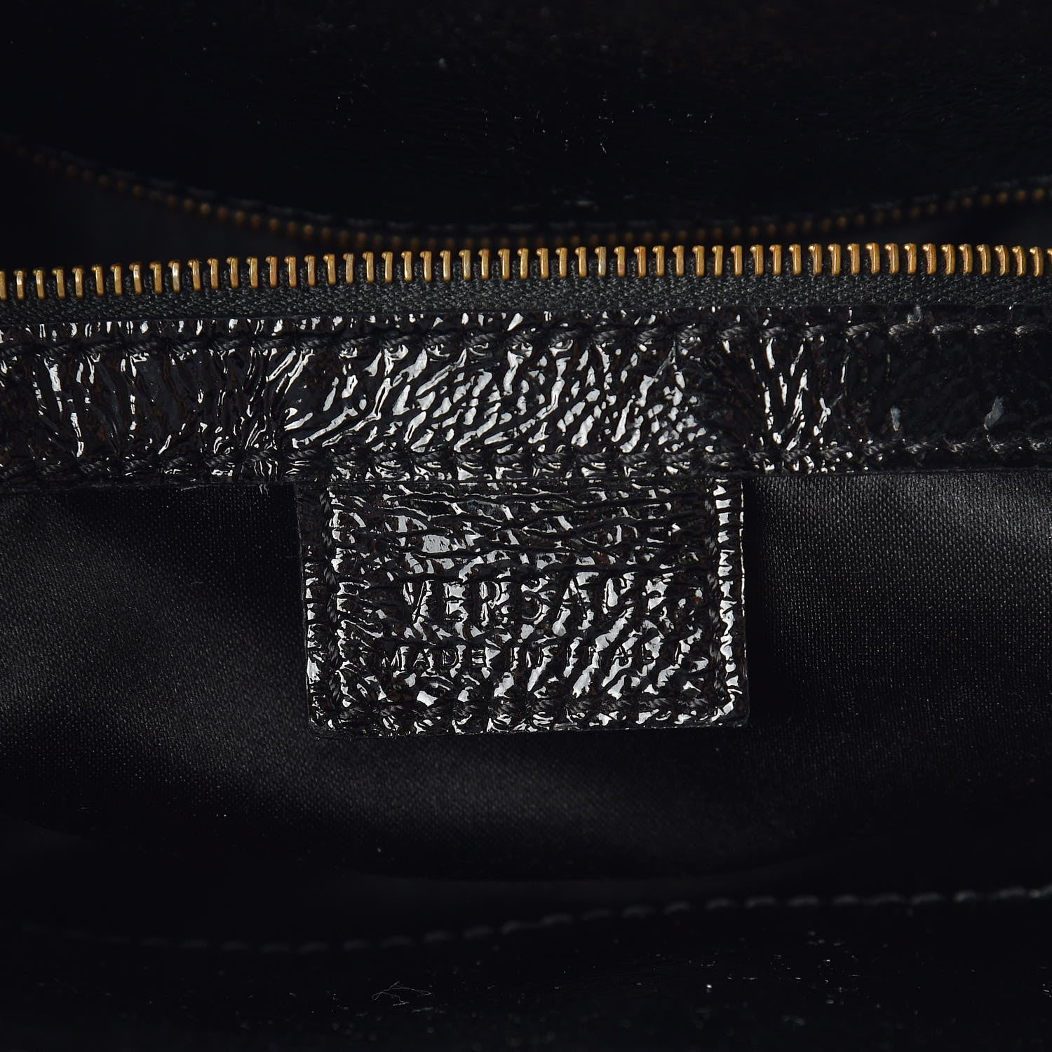 Versace Patent Studded Shoulder Bag Black 6 of 8