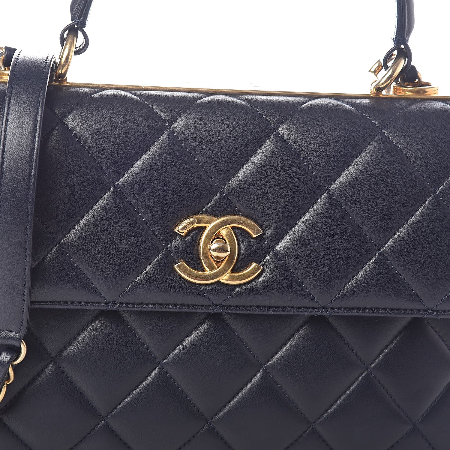 Chanel Lambskin Quilted Small Trendy CC Dual Handle Flap Bag Navy 8 of 10