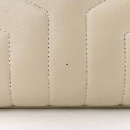 Saint Laurent Calfskin Y Quilted Monogram Small Loulou Chain Satchel Blanc Vintage 16 of 19