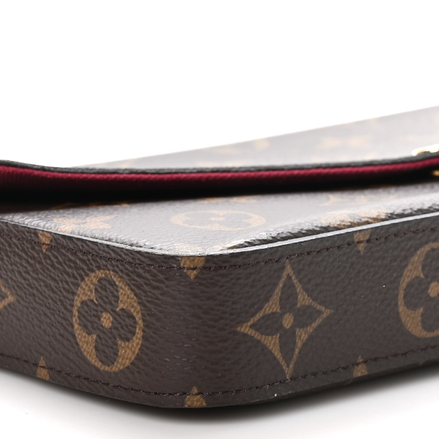 Louis Vuitton Monogram Pochette Felicie Chain Wallet Fuchsia 9 of 10