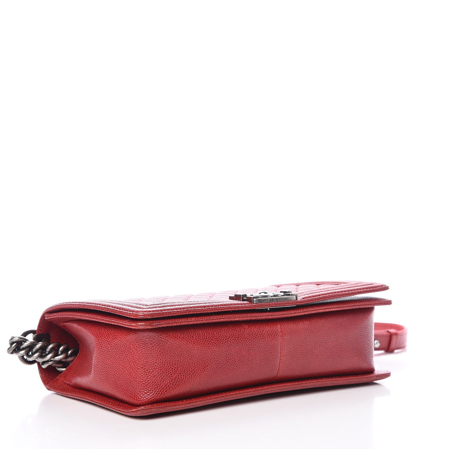 Caviar Quilted New Medium Boy Flap Dark Red