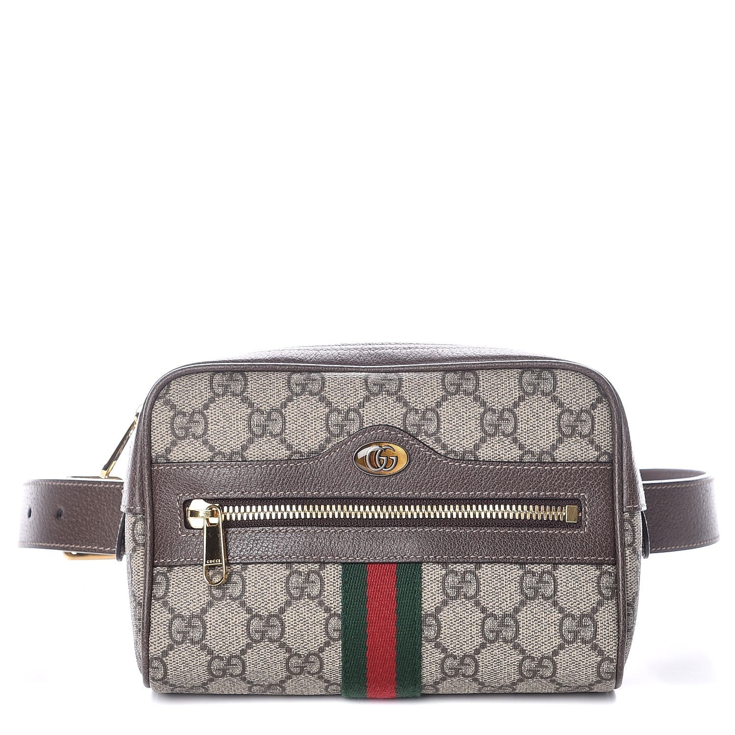 Gucci GG Supreme Monogram Web Small Ophidia Belt Bag 75 30 Dark Brown 1 of 7