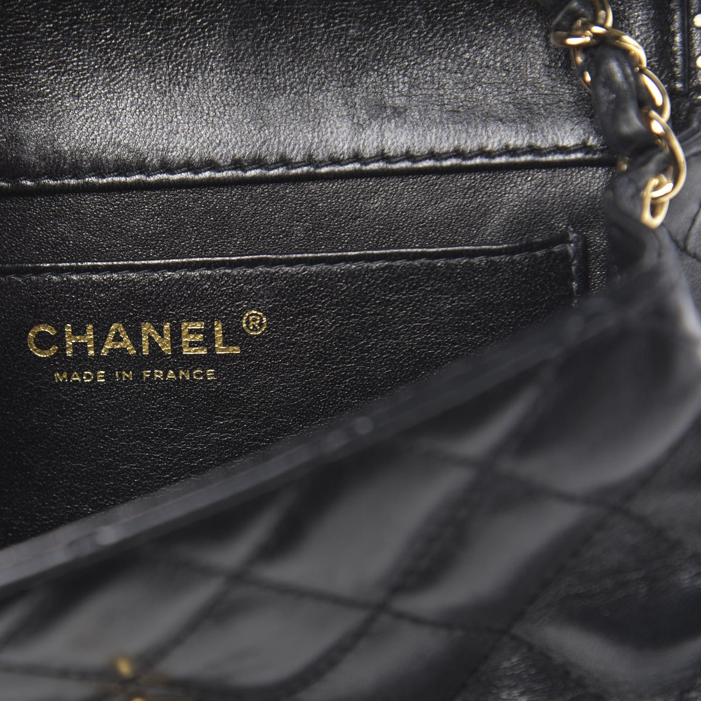 Lambskin Quilted Mini Flap Black