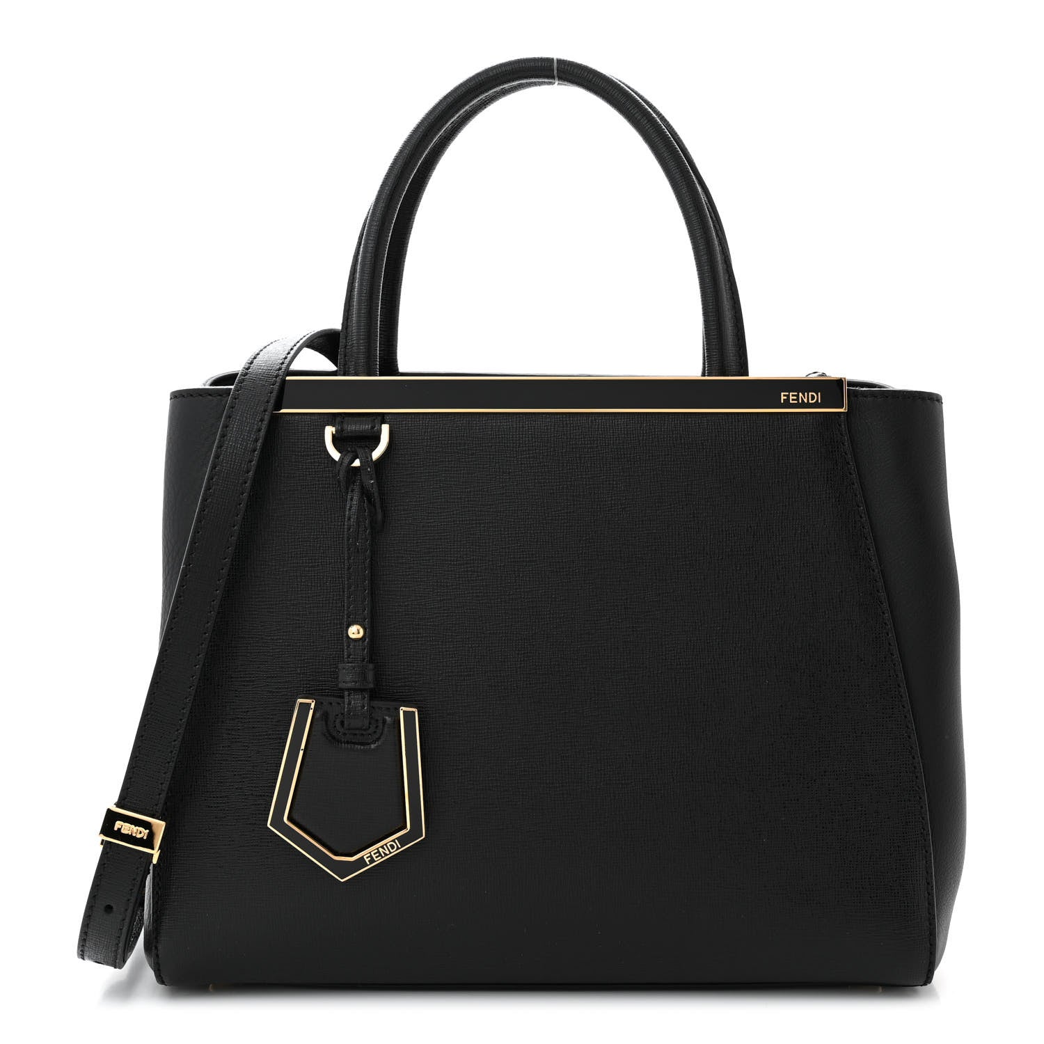 Fendi Vitello Elite Petite 2Jours Tote Black 1 of 11