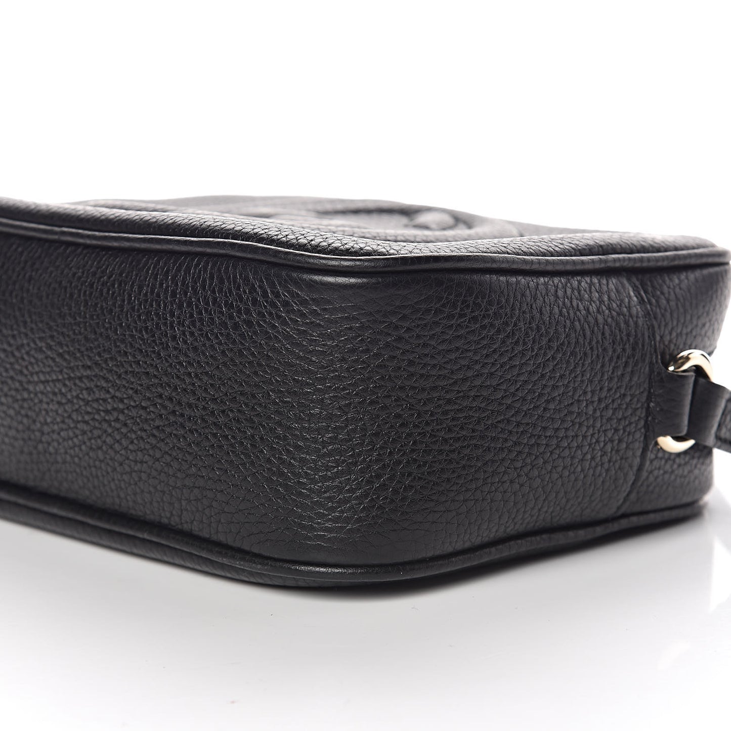 Pebbled Calfskin Small Soho Disco Bag Black